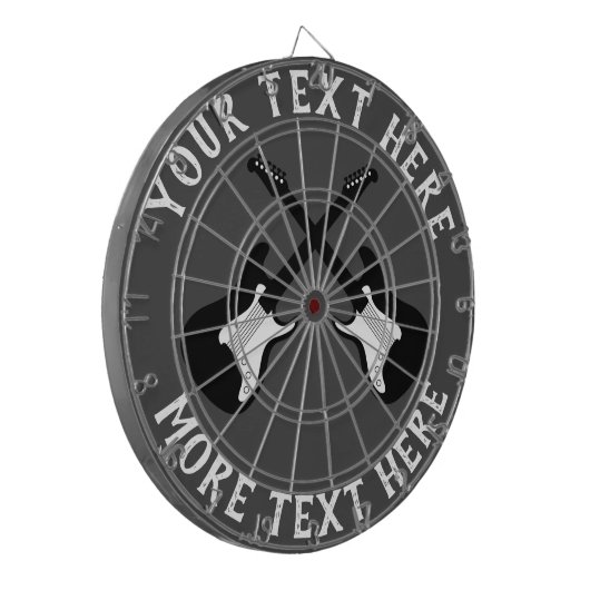 Speciaal dartboard met elektrisch gitaarontwerp dartbord (Voorkant Links)