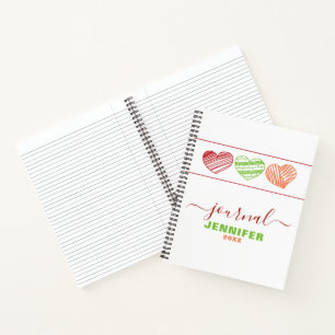 Speciaal Dated Journal Red Green Oranje Hearts Notitieboek