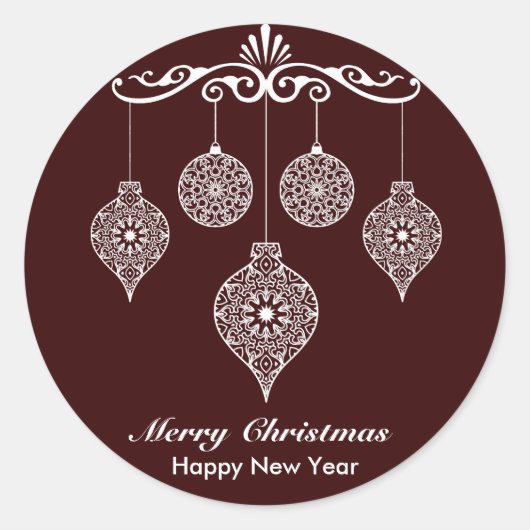 Speciaal decoratief kerstontwerp ronde sticker (Voorkant)