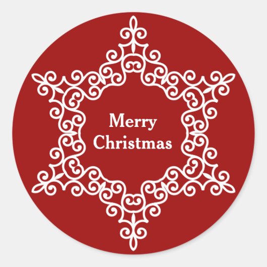 Speciaal decoratief Snowflake-kerstontwerp Ronde Sticker (Voorkant)