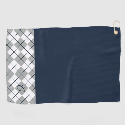 Speciaal design in blauw, wit en grijs | golfhanddoek (Horizontaal)