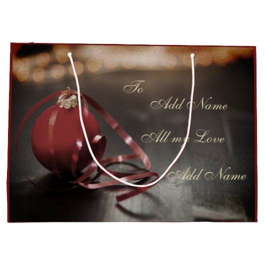 Speciaal design voor kerstgerei groot cadeauzakje (Achterkant)