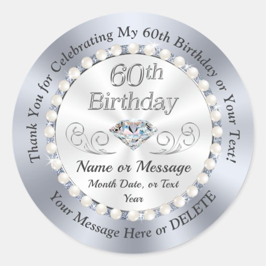 Speciaal diamant, 60e marinestickers ronde sticker (Voorkant)