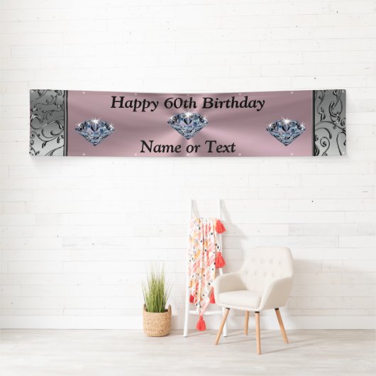 Speciaal diamant 60th Birthday Banners voor haar (Insitu)