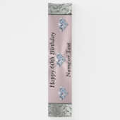 Speciaal diamant 60th Birthday Banners voor haar (Verticaal)