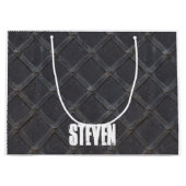 Speciaal diamantpatroon van ijzermetaaldiamant groot cadeauzakje (Voorkant)