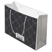 Speciaal diamantpatroon van ijzermetaaldiamant groot cadeauzakje (Voorkant Gekanteld)