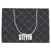 Speciaal diamantpatroon van ijzermetaaldiamant groot cadeauzakje (Achterkant)