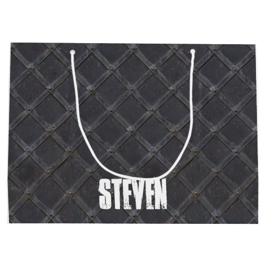 Speciaal diamantpatroon van ijzermetaaldiamant groot cadeauzakje (Achterkant)