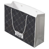 Speciaal diamantpatroon van ijzermetaaldiamant groot cadeauzakje (Achterkant Gekanteld)