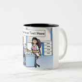 Speciaal directielid Nail Tech - Vrouw Cartoon Tweekleurige Koffiemok (Voorkant rechts)