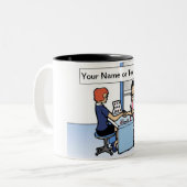 Speciaal directielid Nail Tech - Vrouw Cartoon Tweekleurige Koffiemok (Voorkant links)