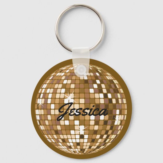 Speciaal Disco Ball Sleutelhanger Brown (Voorkant)