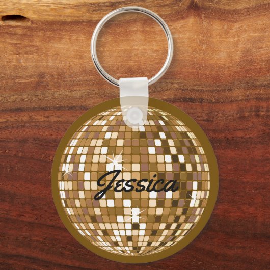 Speciaal Disco Ball Sleutelhanger Brown (Achterkant)