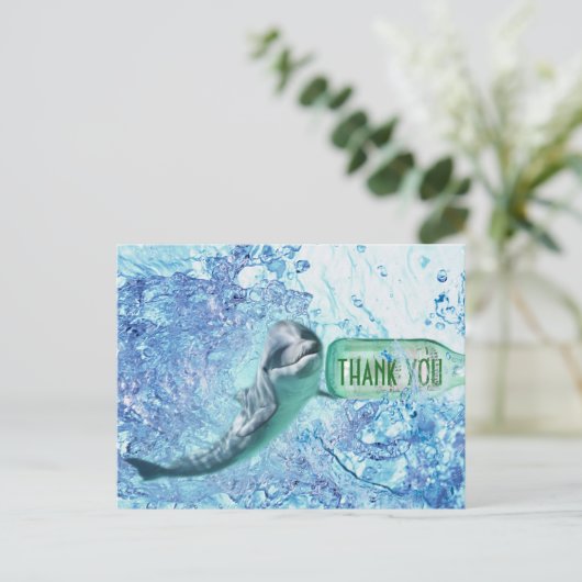 Speciaal Dolfijnwater Dank u Postcart Briefkaart (Staand voorkant)