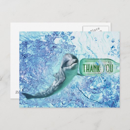 Speciaal Dolfijnwater Dank u Postcart Briefkaart (Voorkant / Achterkant)
