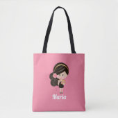 Speciaal donker haarfijn gemaakt Makeup Girl Tote Bag (Voorkant)