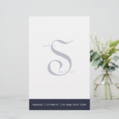 Speciaal donkerblauw briefpapier (Staand voorkant)