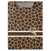 Speciaal donkerbruine badge-Giraffe afdrukken Klembord (Voorkant)