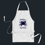 Speciaal Donkere blauwe krab Silhouette Standaard Schort<br><div class="desc">Creëer een gepersonaliseerd donkerblauw silhouetontwerp voor de kok. Het afbeelding heeft een krab in donkerblauw tegen wit. Als u meer ruimte voor tekst nodig hebt,  kunt u de grootte van de afbeelding verkleinen.</div>