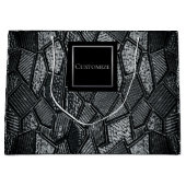 Speciaal donkergrijs mozaïekglas groot cadeauzakje (Voorkant)