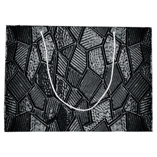 Speciaal donkergrijs mozaïekglas groot cadeauzakje (Achterkant)