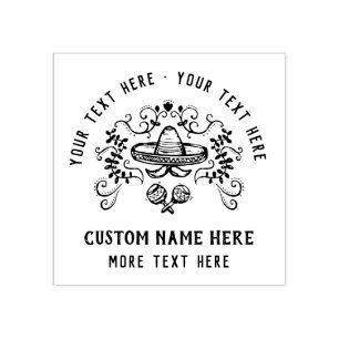 Speciaal door de hand getrokken Mexicaans  Rustic Rubberstempel