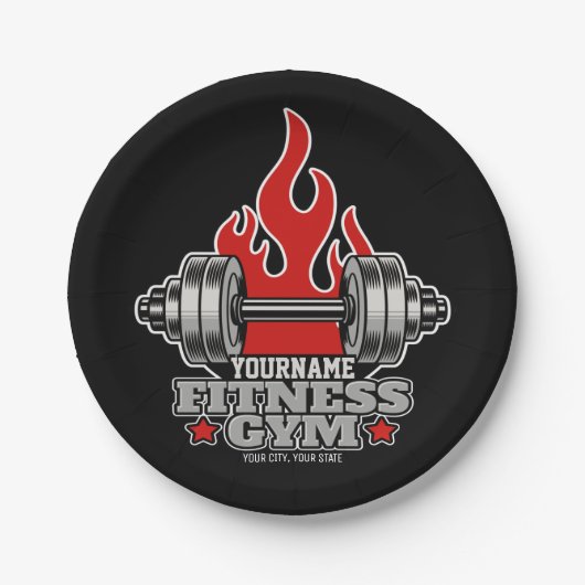 Speciaal draagbaar gewicht Dumbbell Fitness Gym Papieren Bordje (Voorkant)