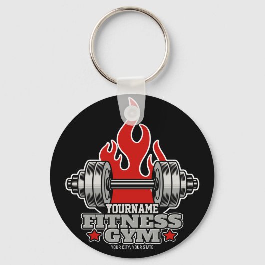 Speciaal draagbaar gewicht Dumbbell Fitness Gym T Sleutelhanger (Voorkant)