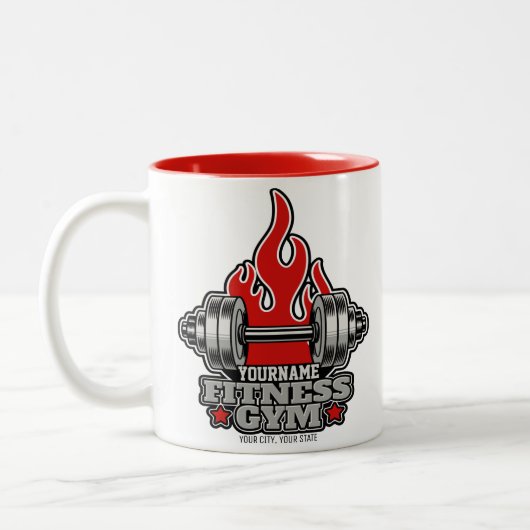 Speciaal draagbaar gewicht Dumbbell Fitness Gym Tweekleurige Koffiemok (Links)