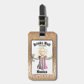 Speciaal Drink glitter Sparkle Bagagelabel (Voorkant verticaal)