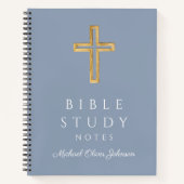 Speciaal Dusty Blue Religious Cross Notitieboek (Voorkant)