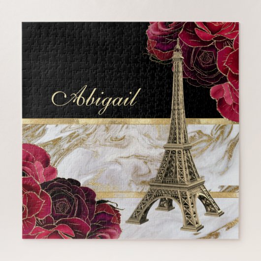 Speciaal Eiffeltower Gold, zwart Roos Legpuzzel (Verticaal)