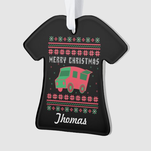 Speciaal Eigen Vrachtwagen Ugly met Kerstmis Ornament (voorkant)