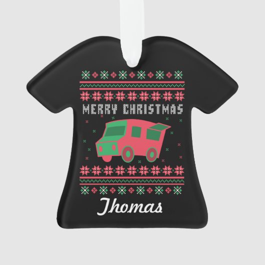 Speciaal Eigen Vrachtwagen Ugly met Kerstmis Ornament (achterkant)