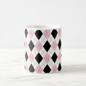 Speciaal Elegant Argyle Pattern Pink & Black Koffiemok (Center)