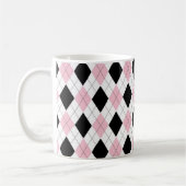 Speciaal Elegant Argyle Pattern Pink & Black Koffiemok (Links)