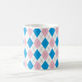 Speciaal Elegant Argyle Pattern Pink & Blue Koffiemok (Center)