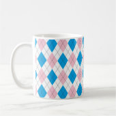 Speciaal Elegant Argyle Pattern Pink & Blue Koffiemok (Links)