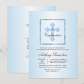 Speciaal Elegant blauw kruisbevestigingsbericht Kaart (Voorkant / Achterkant)