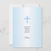 Speciaal Elegant blauw kruisbevestigingsbericht Kaart (Achterkant)