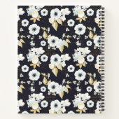Speciaal Elegant Blue & White Floral Pattern Notitieboek (Achterkant)