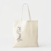 Speciaal, elegant, bruin script tekstbovenbudget tote bag (Voorkant)