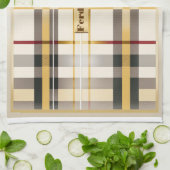 Speciaal Elegant Classic Tan en Taupe Theedoek (Gevouwen)