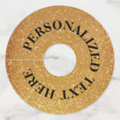 Speciaal elegant faux Gold glitter print Wijnglaslabel (Voorkant)
