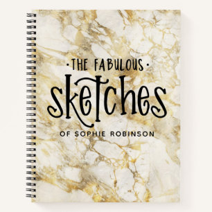 Speciaal Elegant Gold Marble Sketchbook Notitieboek