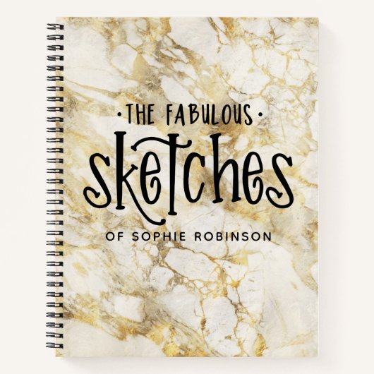 Speciaal Elegant Gold Marble Sketchbook Notitieboek (Voorkant)