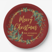 Speciaal elegant kerstpapier Borden Papieren Bordje (Voorkant)