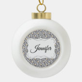 Speciaal elegant kerstpatroon keramische bal ornament (Voorkant)