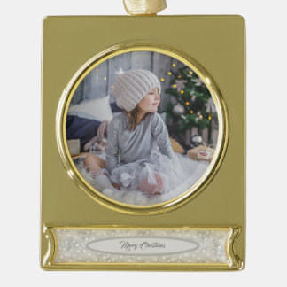 Speciaal elegant kerstpatroon verguld banner ornament